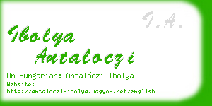 ibolya antaloczi business card